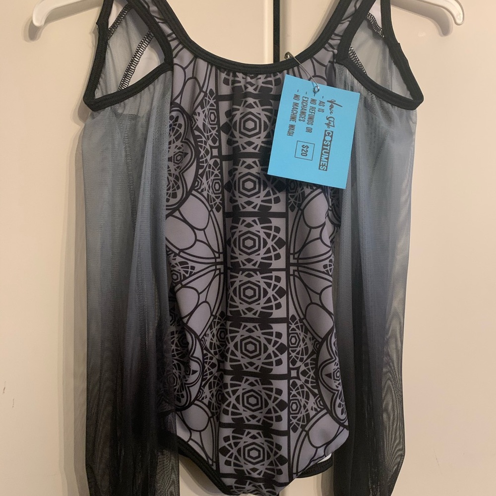 Gray/black child dance costume